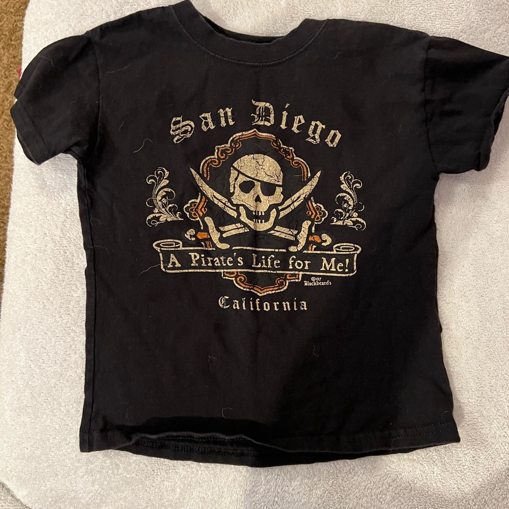 Black “San Diego A Pirates Life for Me” kids shirt